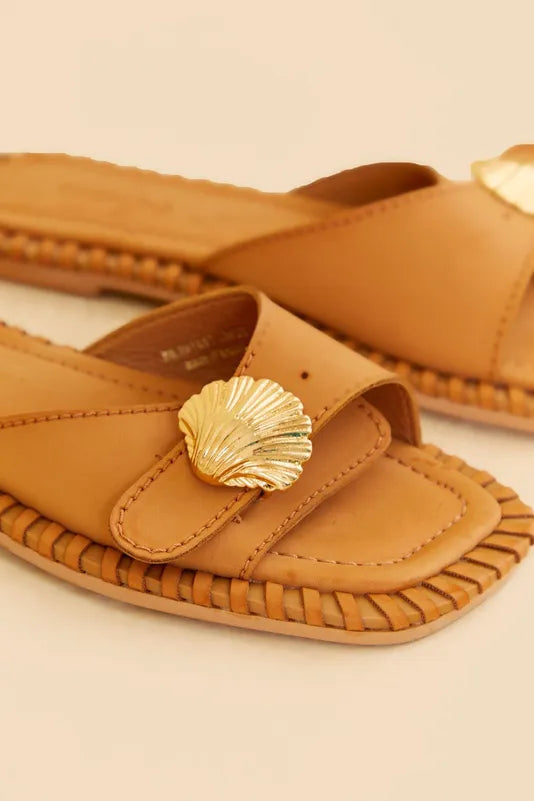 Sandália Rasteira Marrom