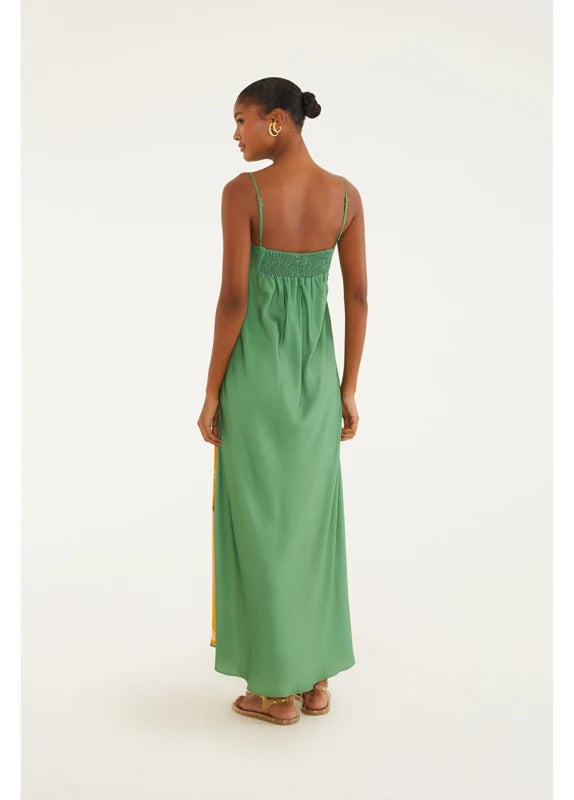 Vestido Longo Reto Estampado Thalia