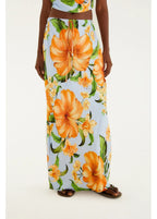 Saia Estampada Floral Anis