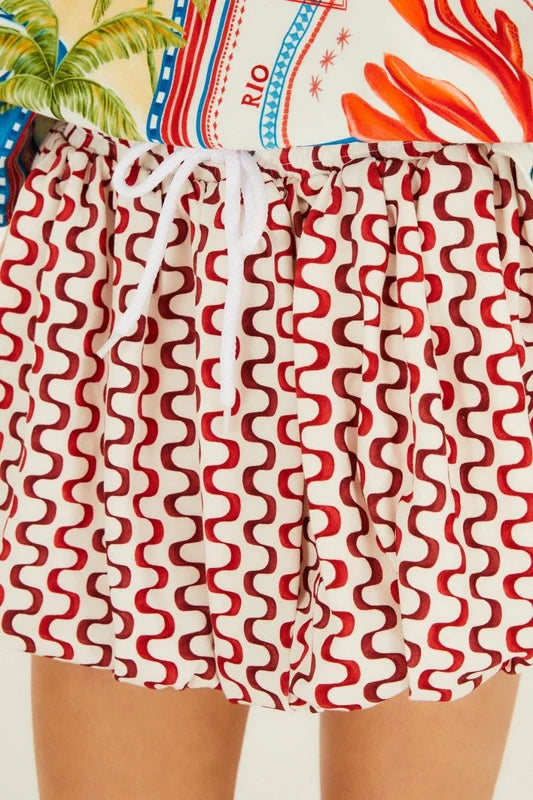 Saia Balonê Estampado Selo Praiano