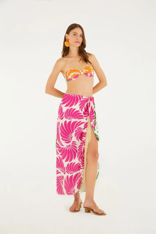 Saia Pareô Estampada Voo De Banana