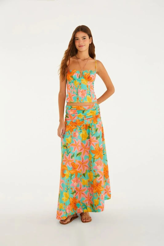 Saia Estampada Amor De Flor