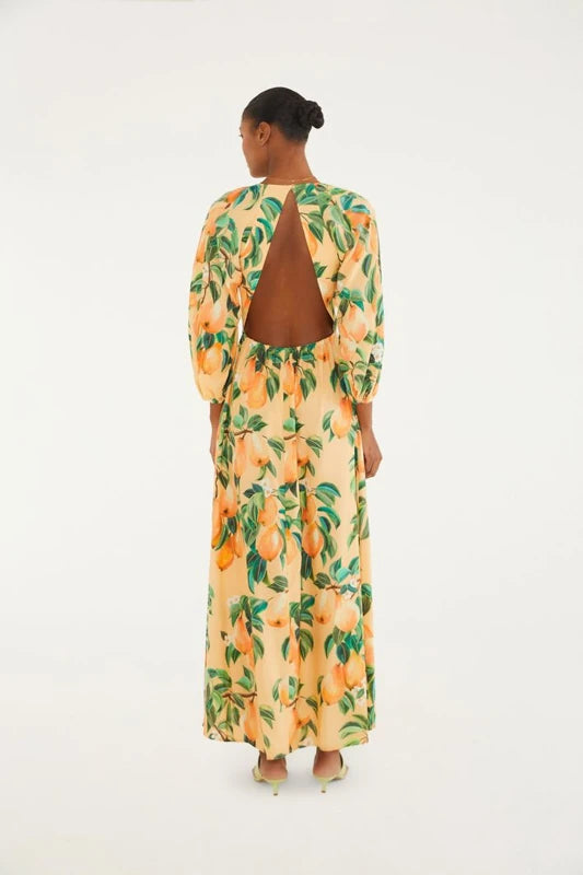 Vestido Longo Estampado Pera Chic