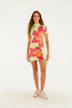 Saia Curta Estampada Lírio Tropical