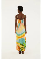 Vestido Transpasse Estampado Paisagem Carioca