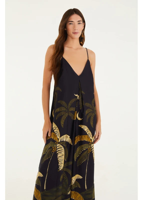 Macacão Estampado Itacaré Preto