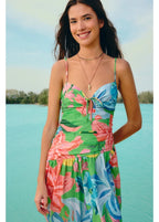 Vestido Longo Alças Estampado Amor De Flor