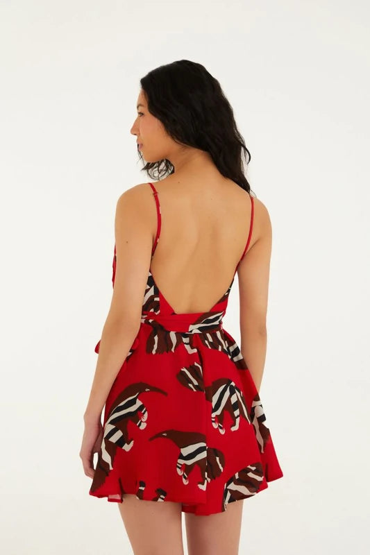 Macaquinho Estampado Tamanduá Vermelho