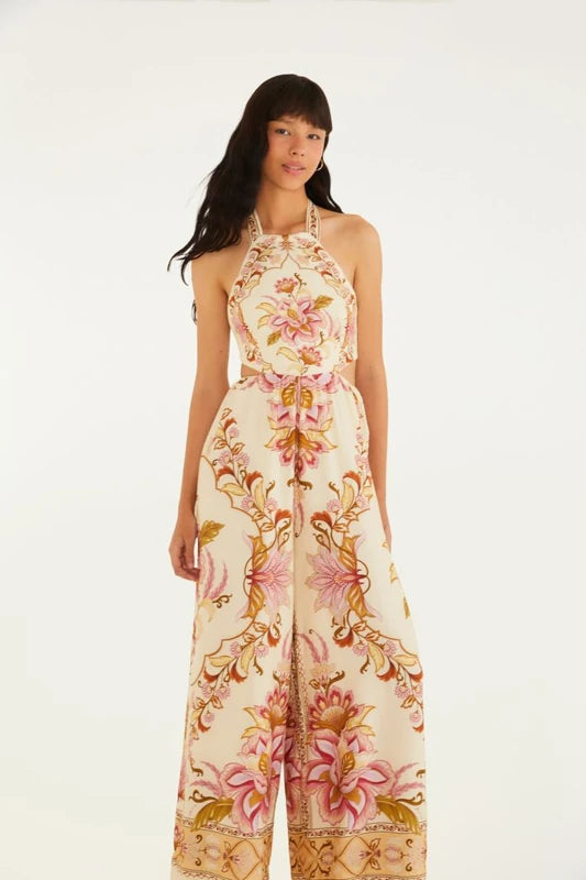 Macacão Estampado Jardim Majestoso