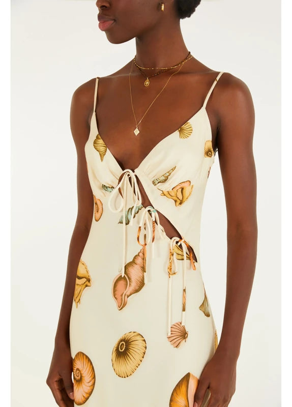 Vestido Alcinhas Estampado Souvenir Mar