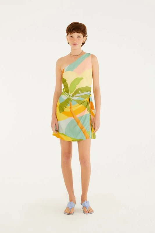 Vestido Curto Estampado Paisagem Carioca