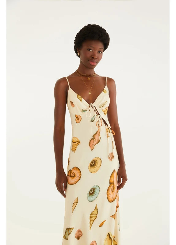 Vestido Alcinhas Estampado Souvenir Mar