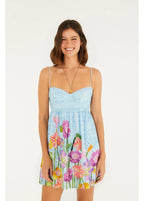 Vestido Curto Estampado Jardim Primavera