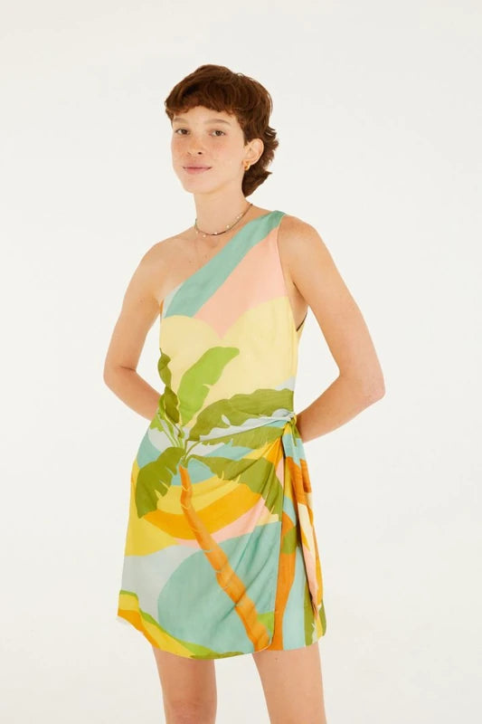 Vestido Curto Estampado Paisagem Carioca