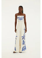 Macacão Pantalona Estampado Coqueiro Tropical