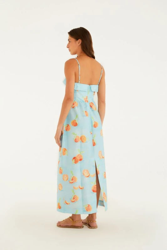 Vestido Alcinhas Estampado Tangerina