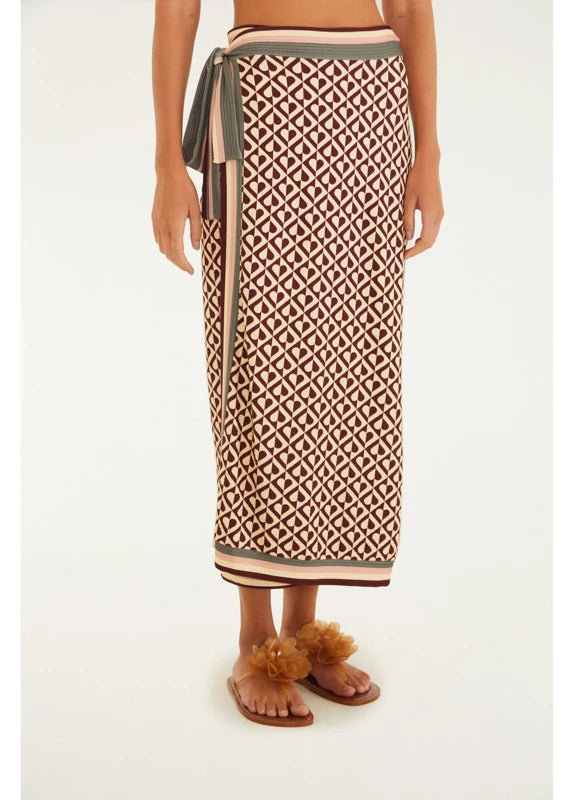 Saia Midi Estampada Amore