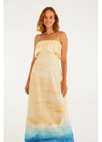 Vestido Reto Estampado Praia Linda