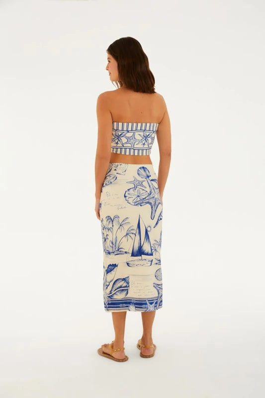 Saia Midi Estampada Aventureiro