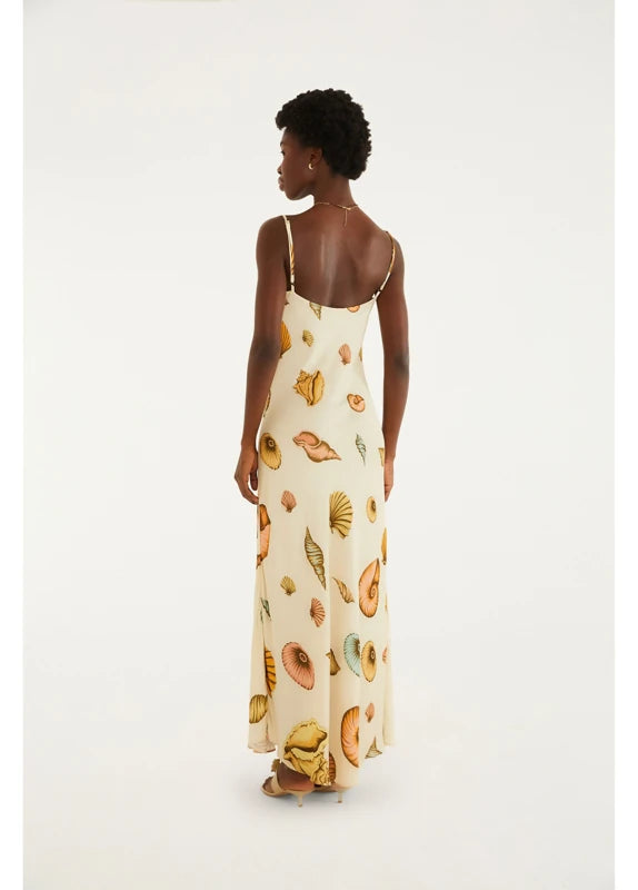 Vestido Alcinhas Estampado Souvenir Mar