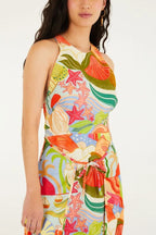 Vestido Curto Estampado Festa De Mar