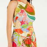 Vestido Curto Estampado Festa De Mar