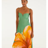 Vestido Longo Reto Estampado Thalia