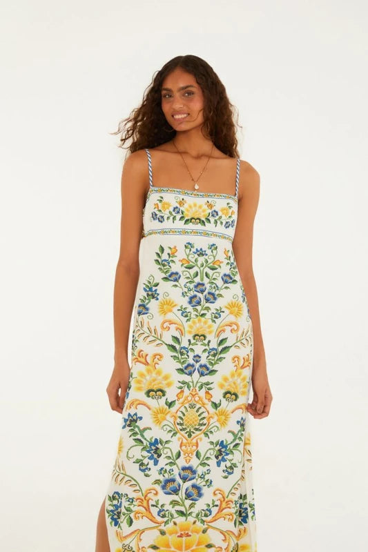 Vestido Longo Estampado Floral Emília