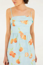 Vestido Alcinhas Estampado Tangerina