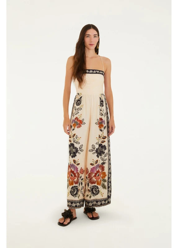 Macacão Estampado Flor De Fita