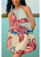 Vestido Curto Balonê Estampado Diário De Verão