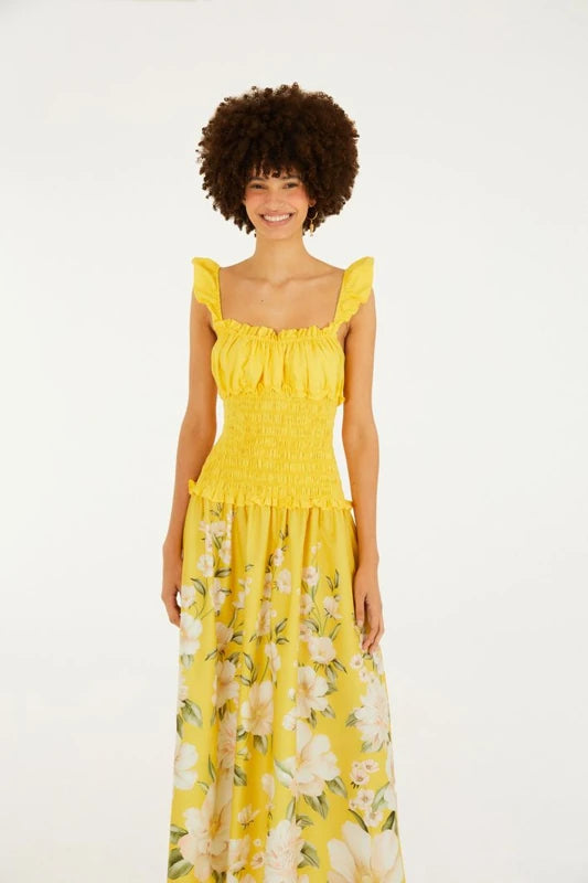 Vestido Cropped Estampado Gabrielle