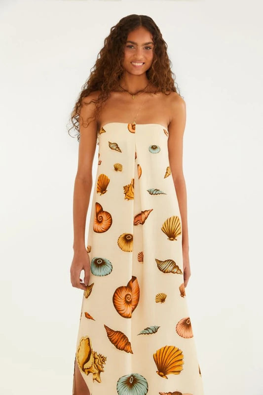 Vestido Longo Estampado Souvenir Mar