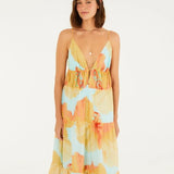 Vestido Longo Estampado Vestida De Flor