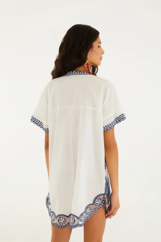 Macaquinho Richelieu Estampado Noite De Pássaro