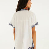 Macaquinho Richelieu Estampado Noite De Pássaro