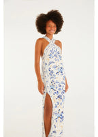 Vestido Cropped Estampado Azulejaria