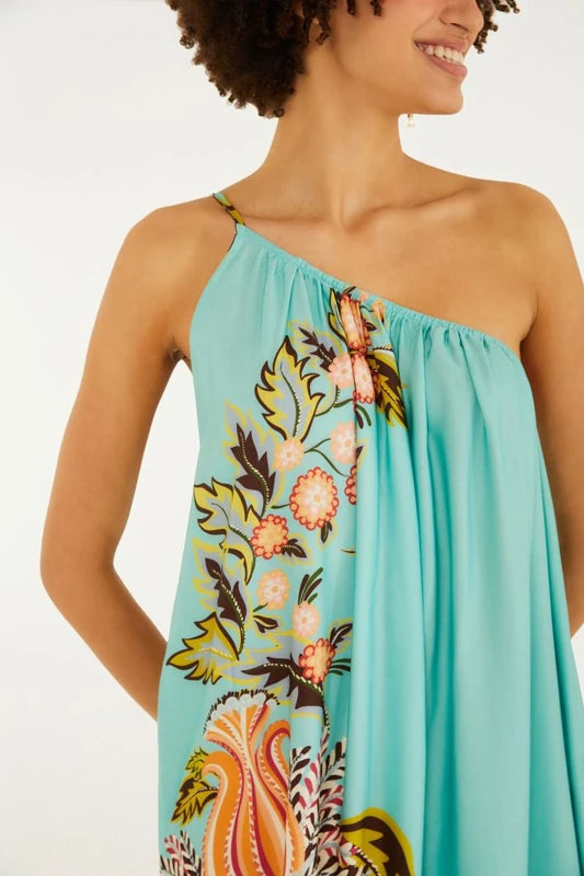 Vestido Longo Estampado Cascata Floral