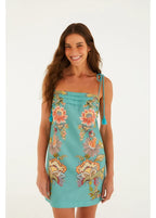 Vestido Curto Estampado Cascata Floral