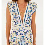 Vestido Cropped Estampado Azulejaria