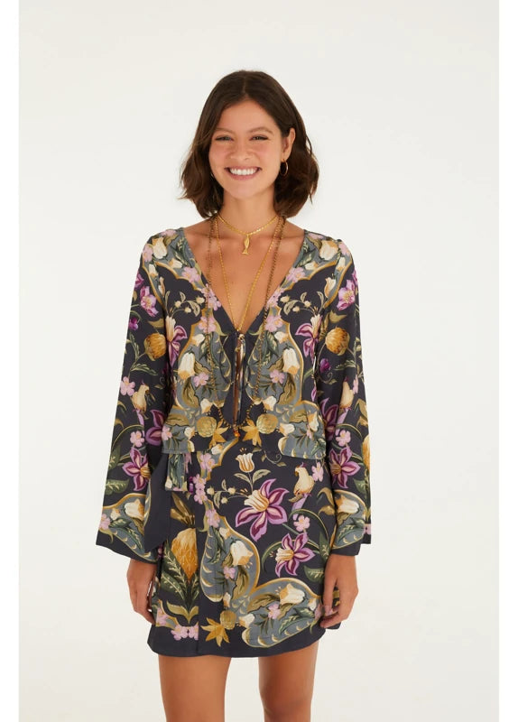 Saia Estampada Lenço Floral Talita