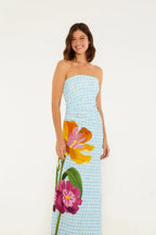 Vestido Sem Alça Estampado Floralice