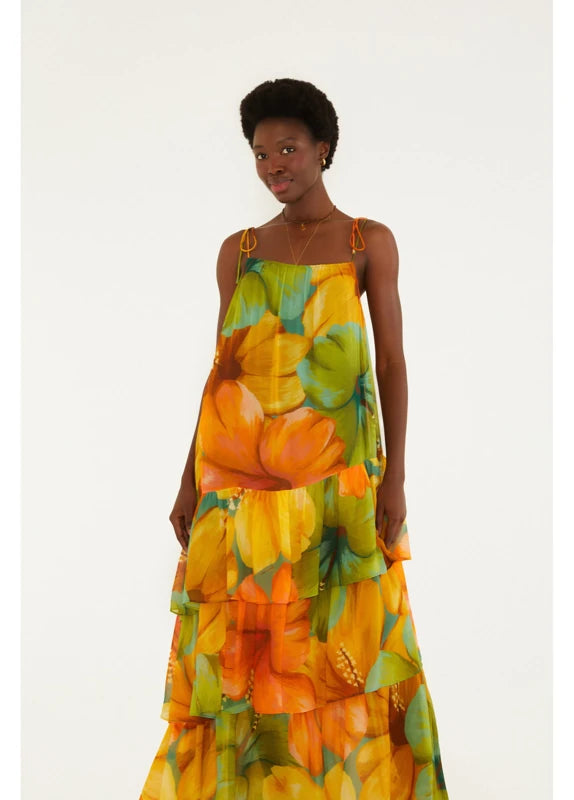 Vestido Longo Estampado Thalia