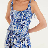 Macaquinho Lastex Manga Estampado Paraíso De Flor