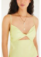 Vestido Enviesado Estampado Lírio Tropical