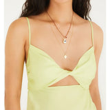 Vestido Enviesado Estampado Lírio Tropical