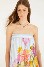 Vestido Curto Balonê Estampado Jardim Floralice