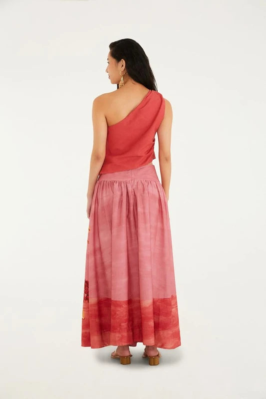 Saia Estampada Afrodite Rosa Jambo