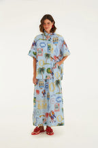 Saia Estampada Tropical Vintage