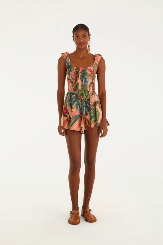 Macaquinho Estampado Piscina Tropical